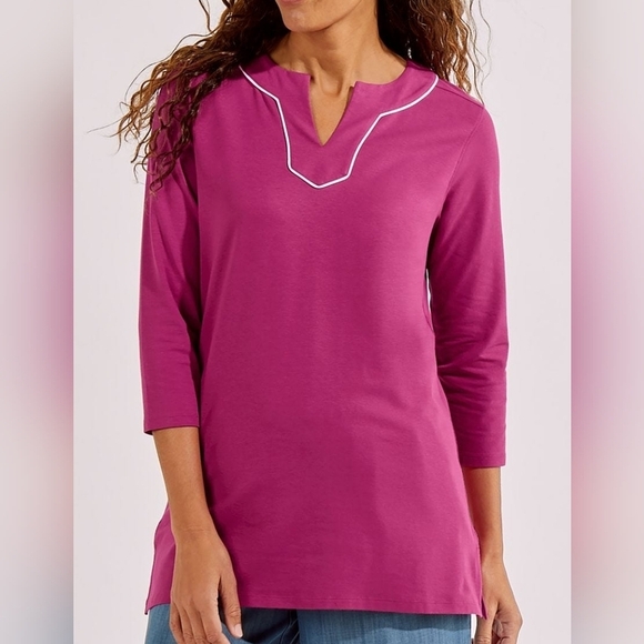 Coolibar UV protection UPF 50 shirt Size: L PINK & BLUE Available - Picture 1 of 5